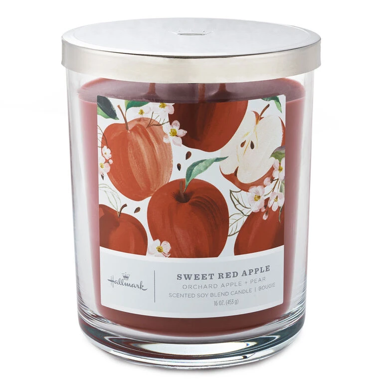Hallmark Sweet Red Apple 3-Wick Jar Candle, 16 Oz. 3 Hallmark Sweet Red Apple 3-Wick Jar Candle, 16 Oz.