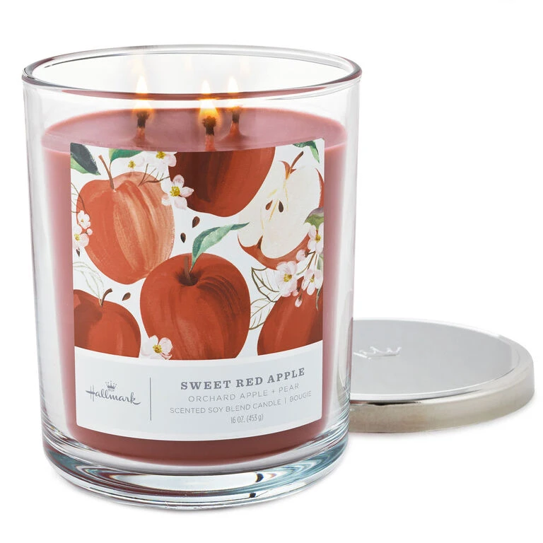 Hallmark Sweet Red Apple 3-Wick Jar Candle, 16 Oz. 4 Hallmark Sweet Red Apple 3-Wick Jar Candle, 16 Oz. - Image 2