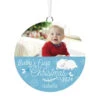 Hallmark Baby's First Christmas Personalized Text And Horizontal Photo Ceramic Ornament -Hallmark Babys First Personalized Round Christmas Ornament 1999QHE1711B24 01