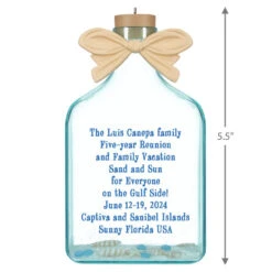 Hallmark A Day At The Beach Personalized Text Ornament -Hallmark Beach Glass Bottle Personalized Christmas Ornament 2499QHE2118B2 03