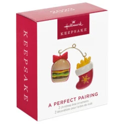 Hallmark Mini A Perfect Pairing Ornaments, Set Of 2 -Hallmark Burger and Fries Keepsake Ornaments 1499QXM9207 04