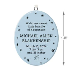 Hallmark Ceramic Personalized Ornament—Vertical Oval -Hallmark Ceramic Personalized OrnamentVertical Oval 1999QHE1739B2 03