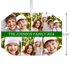 Hallmark Five-Photo Personalized Text And Photo Metal Ornament -Hallmark FivePhoto Personalized Christmas Ornament 1OFM1001B6 03