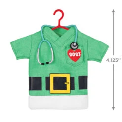 Hallmark The Gift Of Caring 2023 Fabric Ornament 10 Hallmark The Gift Of Caring 2023 Fabric Ornament -Hallmark Green Scrubs Shirt Keepsake Ornament 1399QGO2897 03