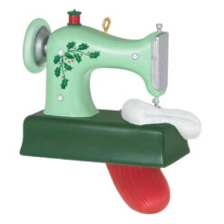 Hallmark Sew Very Merry! Ornament 13 Hallmark Sew Very Merry! Ornament -Hallmark Green Sewing Machine and Stocking Keepsake Ornament 1799QGO2927 06