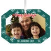 Hallmark Green Snowflake Personalized Text And Photo Metal Ornament -Hallmark Green Snowflake Personalized Christmas Ornament 1OFM1001B2 01