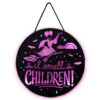 Hallmark Disney Hocus Pocus I Smell Children Porch Decor With Light -Hallmark Hocus Pocus LightUp Metal Door Sign 1HGN1526 01