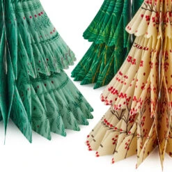 Hallmark Honeycomb Trees 3D Pop-Up Christmas Decorations, Set Of 3 -Hallmark Honeycomb Trees 3D PopUp Christmas Decorations Set 1999XPJ8046 03