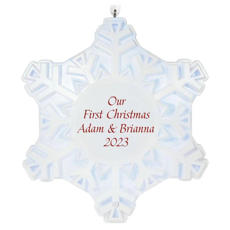 Hallmark Magic Sparkling Snowflake Script Text Personalized Ornament With Light 3 Hallmark Magic Sparkling Snowflake Script Text Personalized Ornament With Light