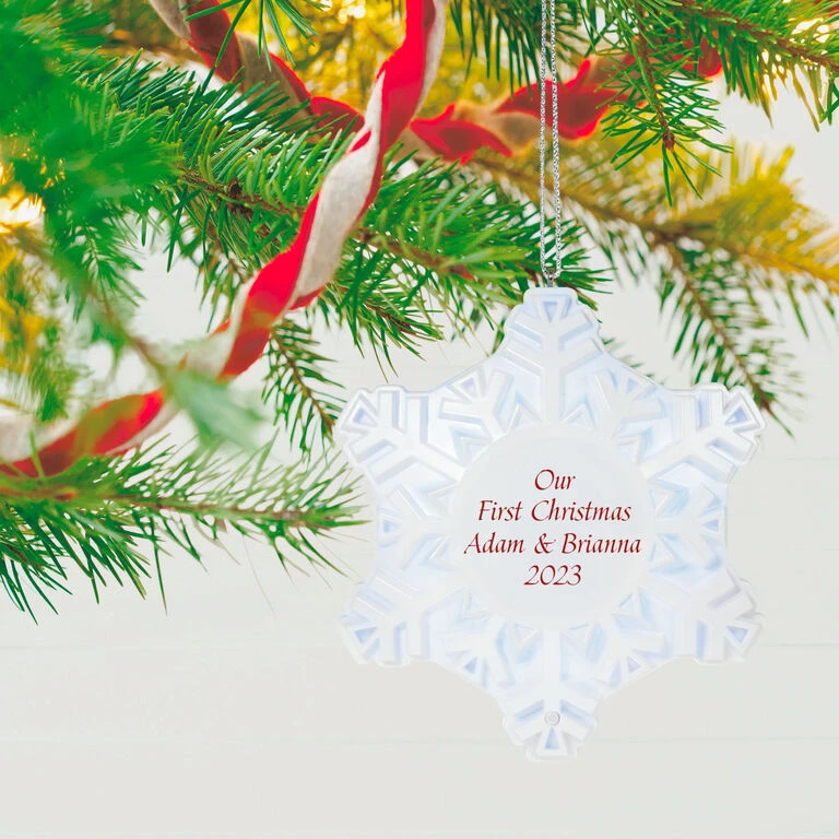 Hallmark Magic Sparkling Snowflake Script Text Personalized Ornament With Light 4 Hallmark Magic Sparkling Snowflake Script Text Personalized Ornament With Light - Image 2