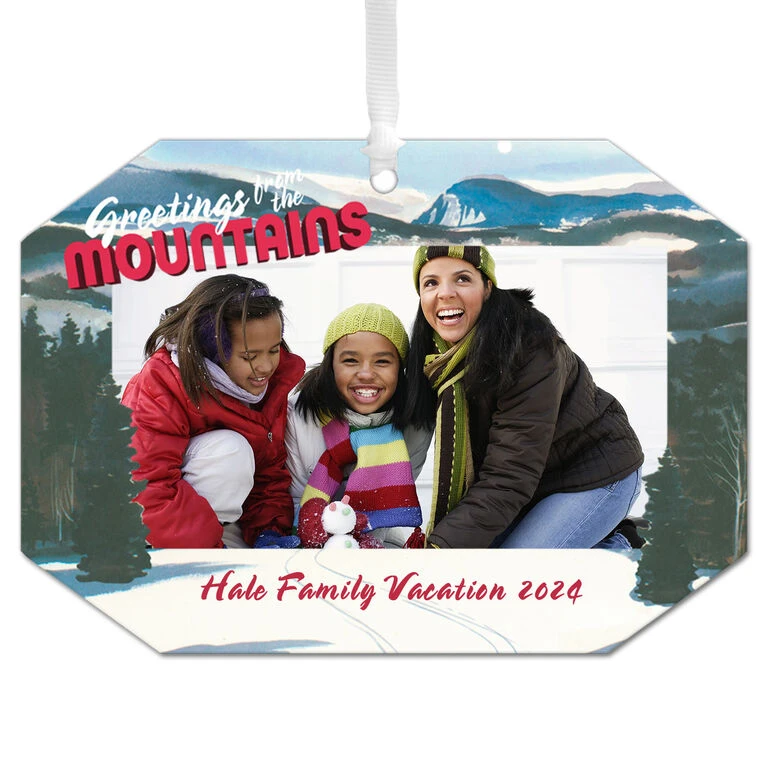 Hallmark Mountain Vacation Personalized Text And Photo Metal Ornament 3 Hallmark Mountain Vacation Personalized Text And Photo Metal Ornament