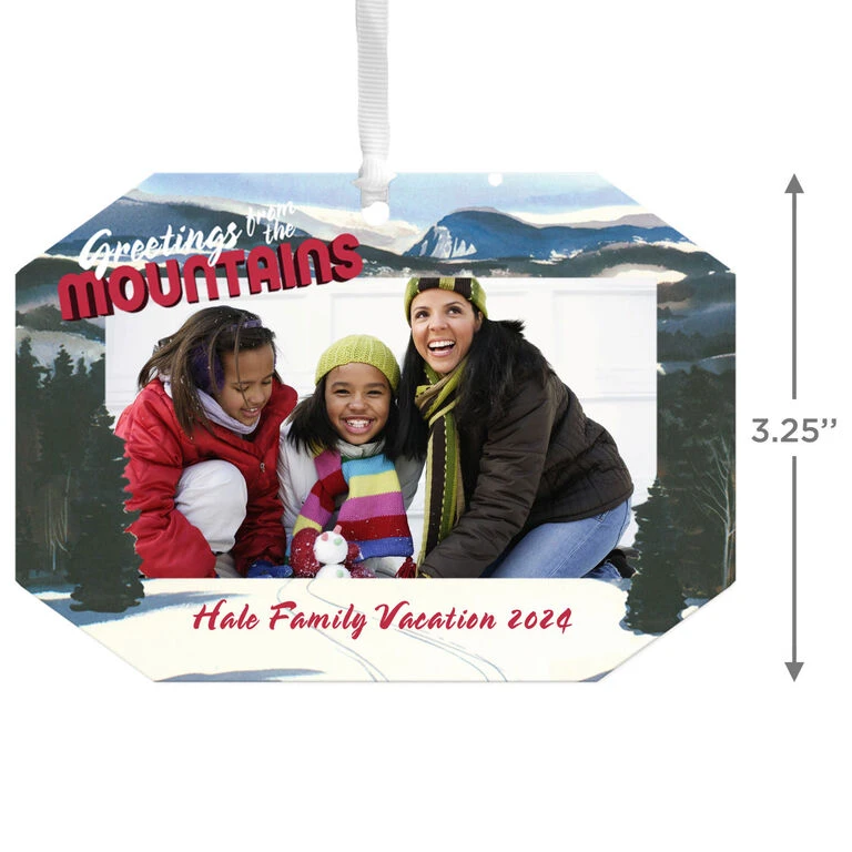 Hallmark Mountain Vacation Personalized Text And Photo Metal Ornament 5 Hallmark Mountain Vacation Personalized Text And Photo Metal Ornament - Image 3