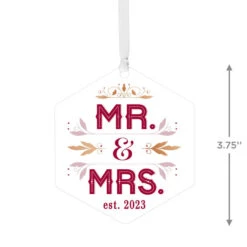 Hallmark Mr. & Mrs. Personalized Text Metal Ornament 7 Hallmark Mr. & Mrs. Personalized Text Metal Ornament -Hallmark Mr. Mrs. Personalized Christmas Ornament 1OFM1002B3 03