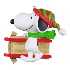 Hallmark Peanuts® Sledding With Snoopy Personalized Ornament -Hallmark Peanuts Snoopy With Sled Personalized Keepsake Ornament 2499QHE2002B1 06