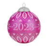 Hallmark Christmas Commemorative 2023 Glass Ball Ornament -Hallmark Pink Glass Ball 2023 Keepsake Ornament 2299QXR8127 01