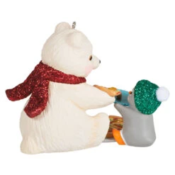 Hallmark Snowball And Tuxedo Sharing A Slice Ornament -Hallmark Polar Bear and Penguin Keepsake Ornament 1799QXR8049 06
