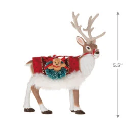 Hallmark Father Christmas's Reindeer Ornament -Hallmark Reindeer With Toy Sack Keepsake Ornament 2199QXE3287 03