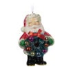 Hallmark Jolly Santa Porcelain Special Edition Ornament -Hallmark Vintage Jolly Santa With Wreath Keepsake Ornament 2499QXT4113 01