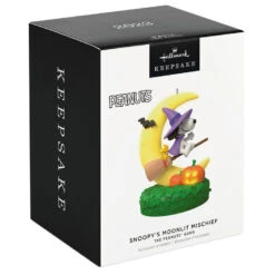 Hallmark The Peanuts® Gang Snoopy's Moonlit Mischief Musical Ornament With Light -Hallmark Witch Snoopy on Broom Keepsake Ornament 2699QFO5319 04